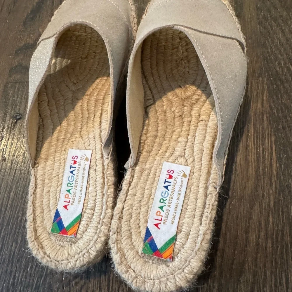 Alpargatus Shimmery Silver/Gold Espadrille Slides